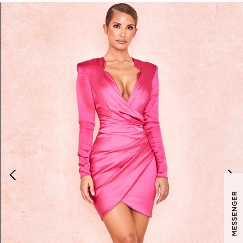 House of CB pink wrap dress